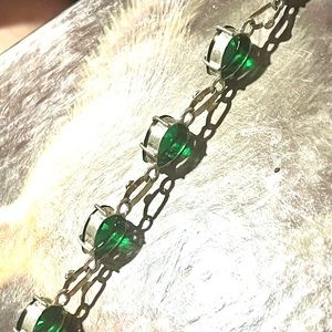 Green tourmaline bracelet faceted sterling silver